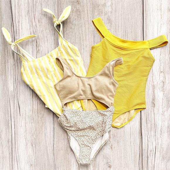 Old Navy Konal Sol Shein Womens Beach‎ Bundle Lot (3) One Piece Swimsuits Size L - Picture 1 of 13